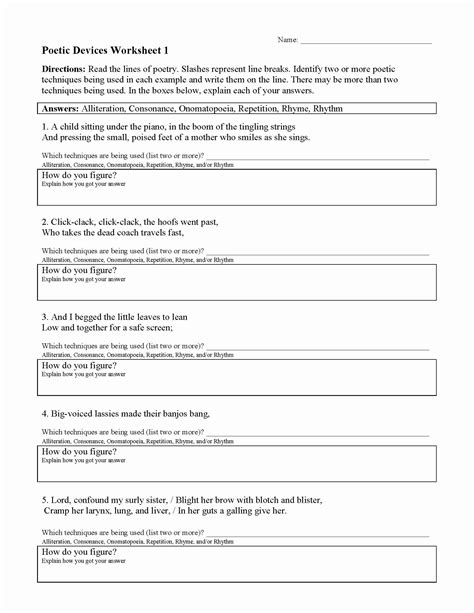 literary devices worksheet 10th grade pdf